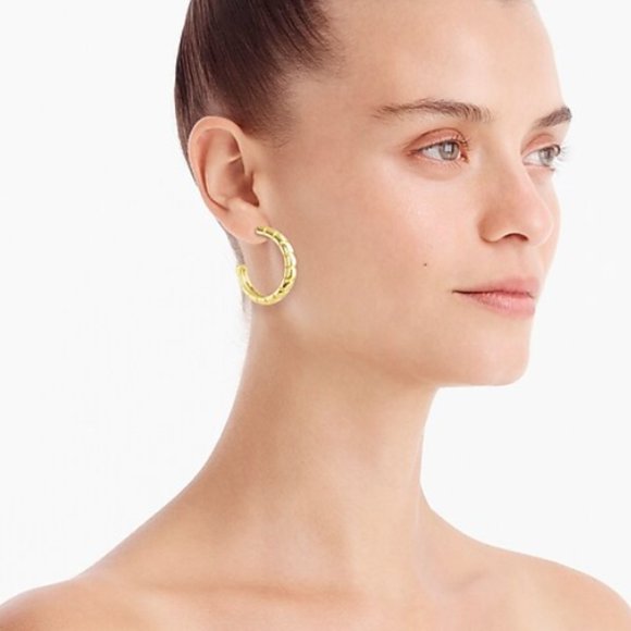J.Crew Ridged Hoop Earrings - Picture 3 of 6